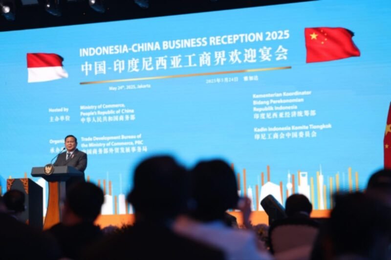 Presiden Prabowo Subianto dalam Resepsi Bisnis Indonesia-Tiongkok 2025 yang berlangsung di Jakarta, Sabtu (24/5/2025). (Dok. Tim Media Prabowo Subianto)
